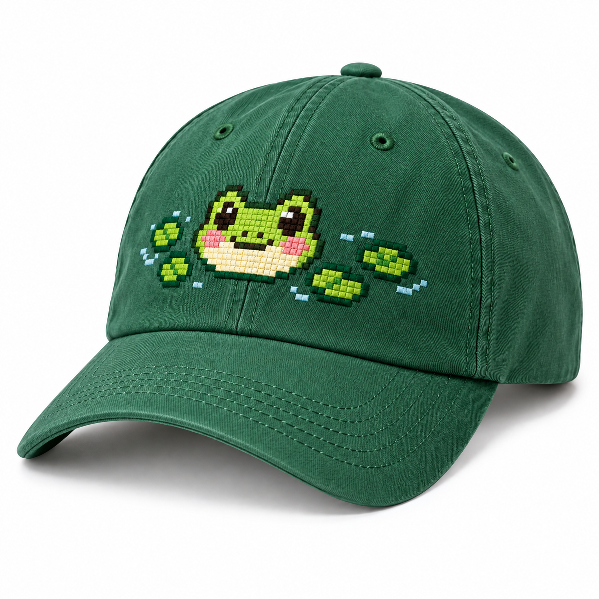 Pixel Frog Embroidered Baseball Cap — product view