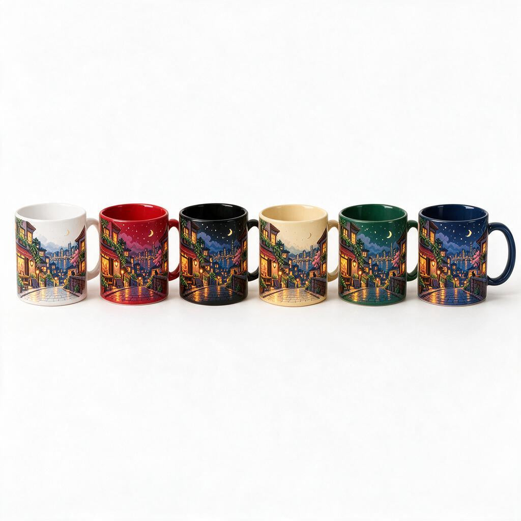 Pixel Night City Ceramic Mug — additional design reference